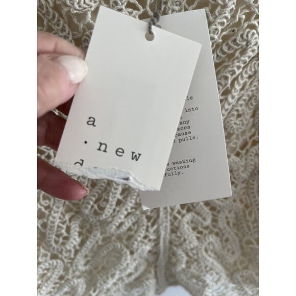 A New Day Women M Crochet Tank Top Sleeveless Lined NWT Boho Festival Romantic - Picture 6 of 7